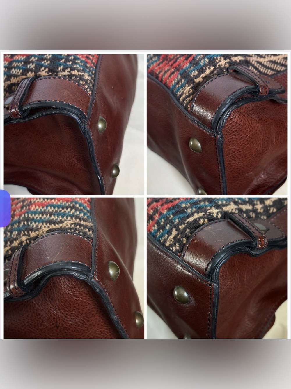 Fossil Large Canvas and Leather Satchel - Picture 10 of 14